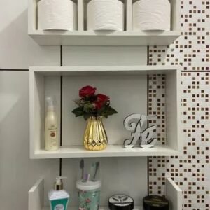 étagères Murale décorative en Bois pour salle de bain